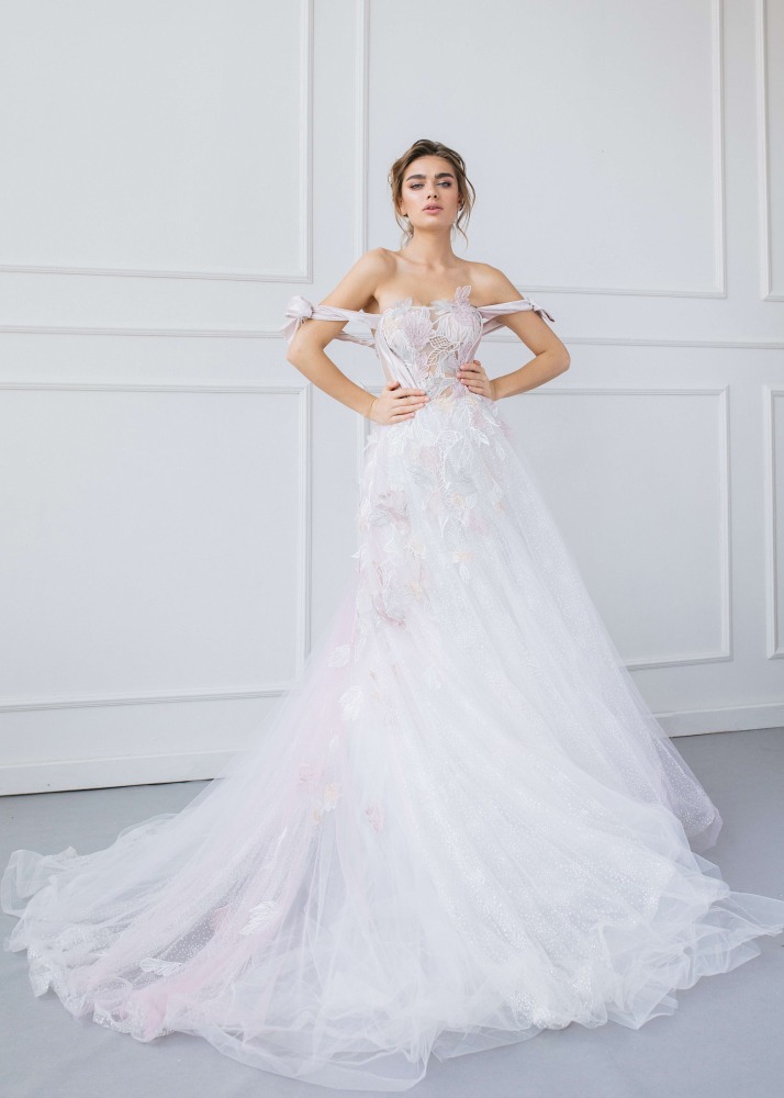 Ivory Lace Tulle Wedding Dress Bridal Gown