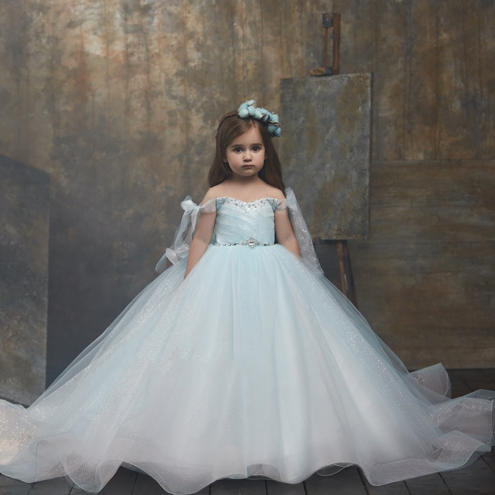 Mint /Peach Sparkle  Lace Tulle  Little Girls Pageant Dress Free Shipping