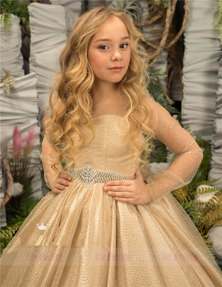 Sparkle Tulle Little Girls Pageant Dress Flower Girl Dress