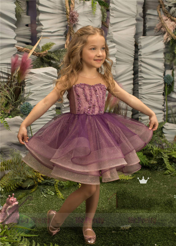 luxury sparkly flower girl dresses ball gown pageant little girl