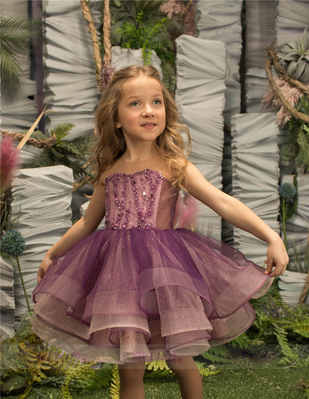 Little Girls Purple Pageant Dresses