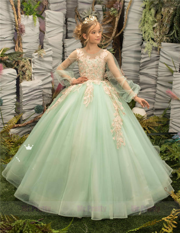  Flower Girl Dress Tulle Pageant Dresses for Girls Lace
