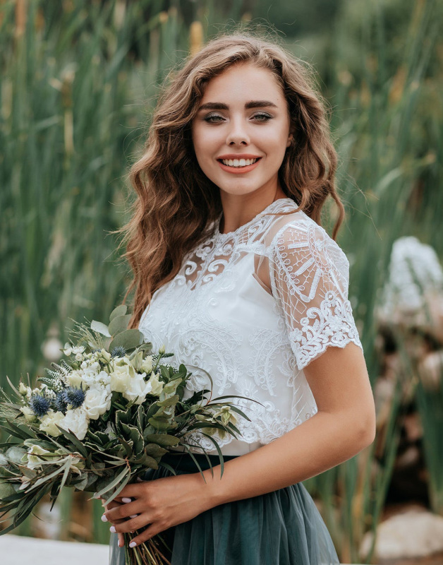 Ivory Lace Lace Wedding Top