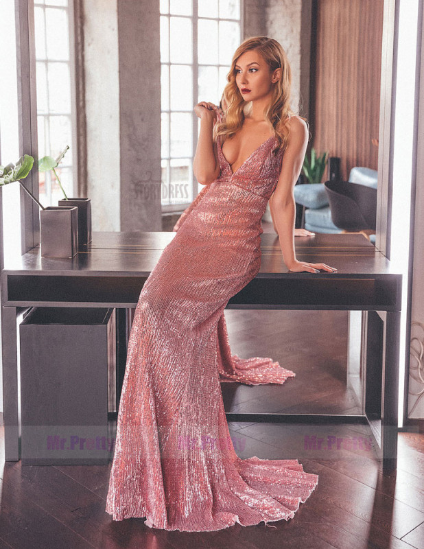 Burgundy Sequin Mermaid  Sexy Prom Dress Special Occasion Dress