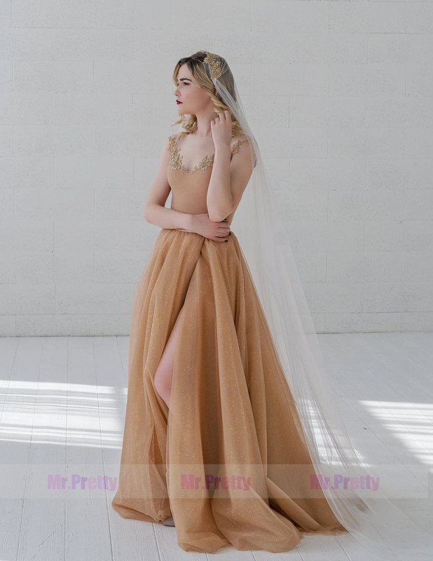 Sparkle Tulle Wedding Skirt 2 Pieces Party Dress