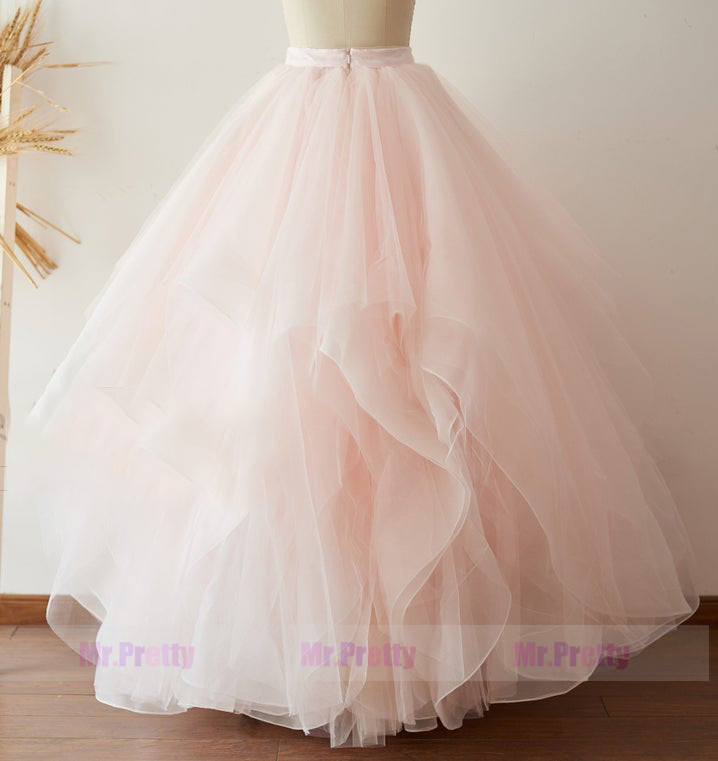 Light Pink Tulle Wedding Skirt Party Skirt