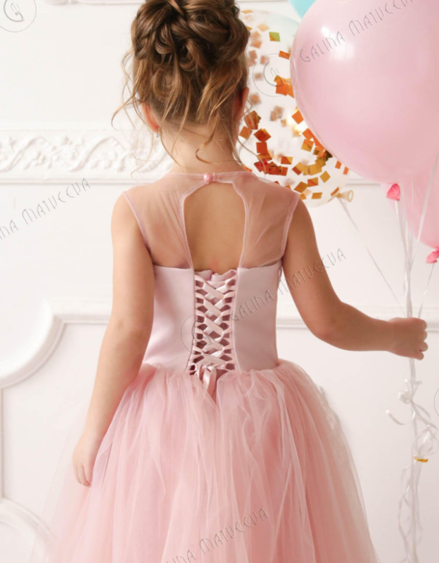 Mauve Lace Tulle Flower Girl Dress Party Dress