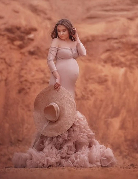 Mauve Maternity Dress /Sexy Photo Shoot Dress
