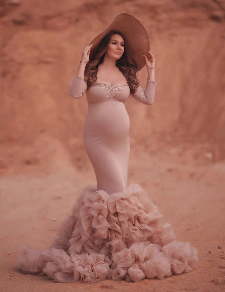 mauve lace maternity dress Asha Maternity Lace Gown in Lilac