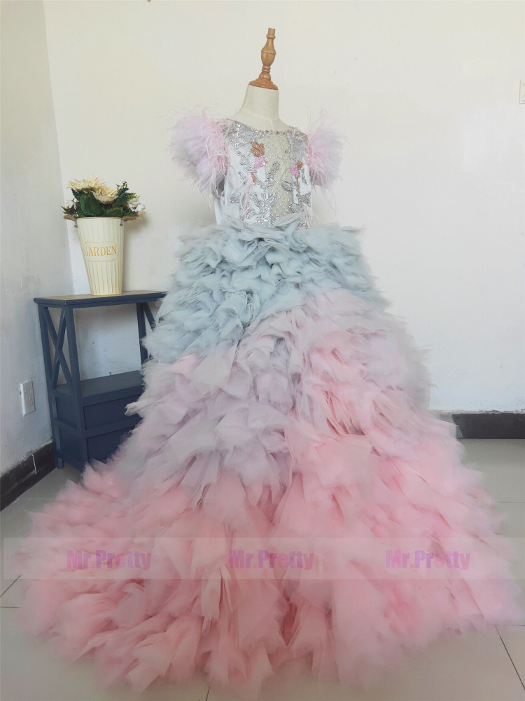 Luxury Colorful Little Girls Pageant Dress Flower Girl Dress