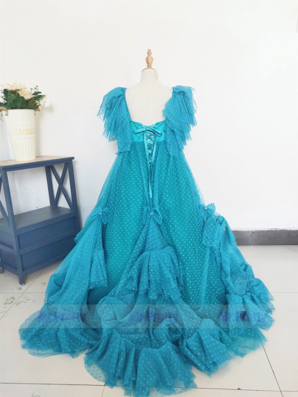 Tiffany Blue/Mauve Luxury Little Girls Pageant Dress Flower Girl Dress