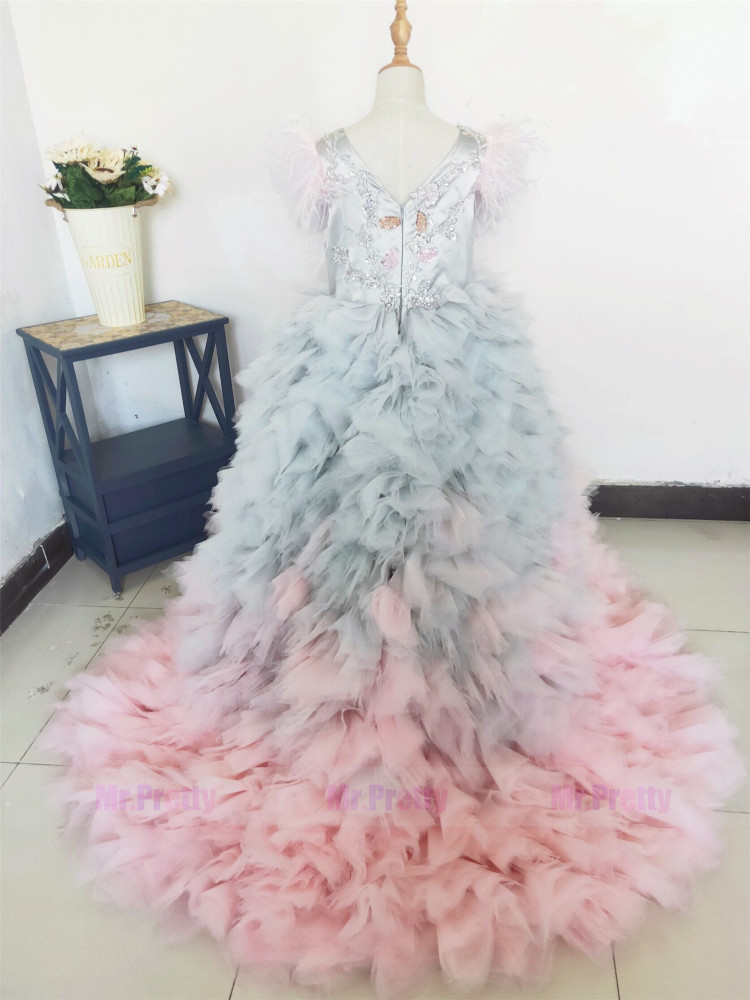 Luxury Colorful Little Girls Pageant Dress Flower Girl Dress