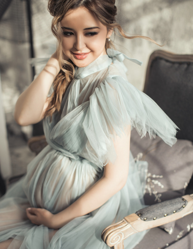 Mint Tulle Lace Sexy Maternity Dress Photo Shot Dresses
