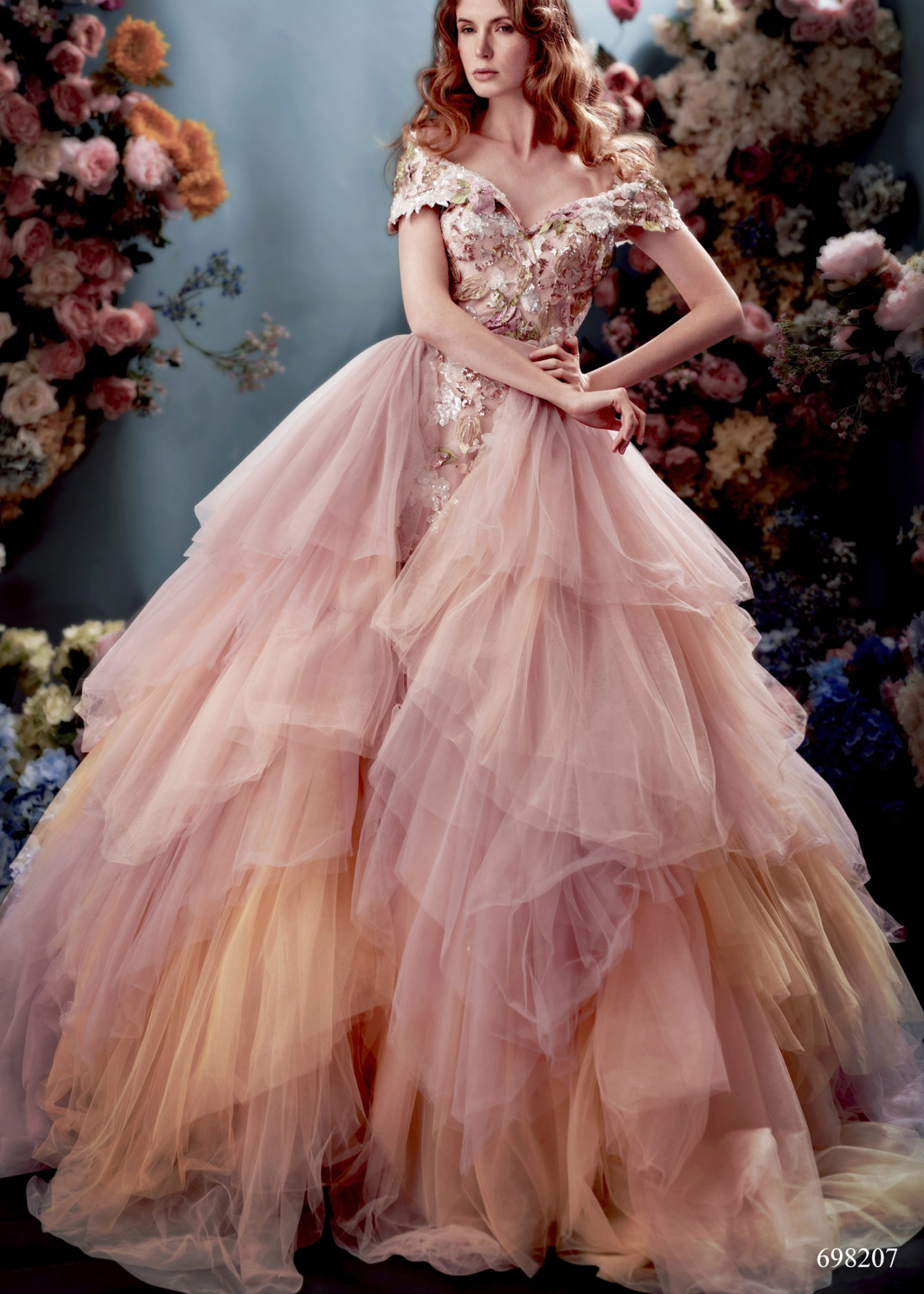 Mauve/Dark Champagne Colorful Detachable Wedding Skirt  2 Pieces Dress