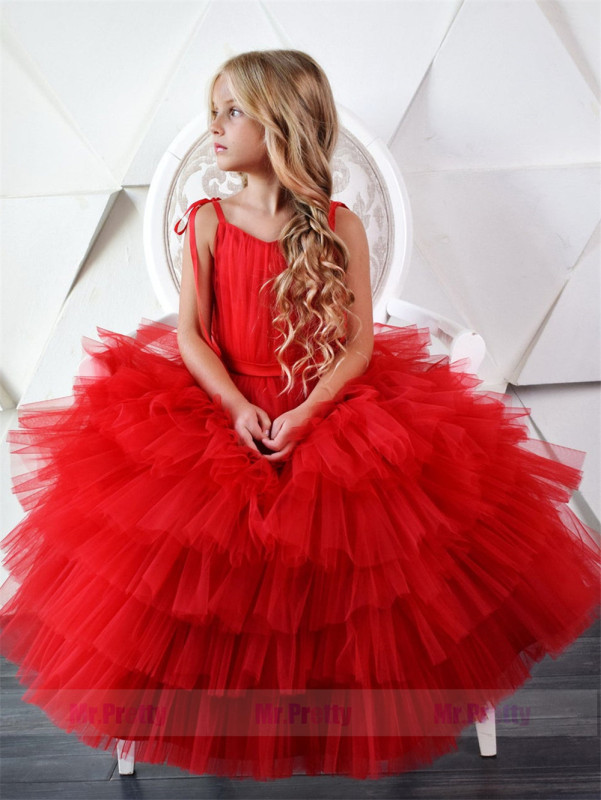 Red Tulle Cupcake  Mother and Kids Dress
