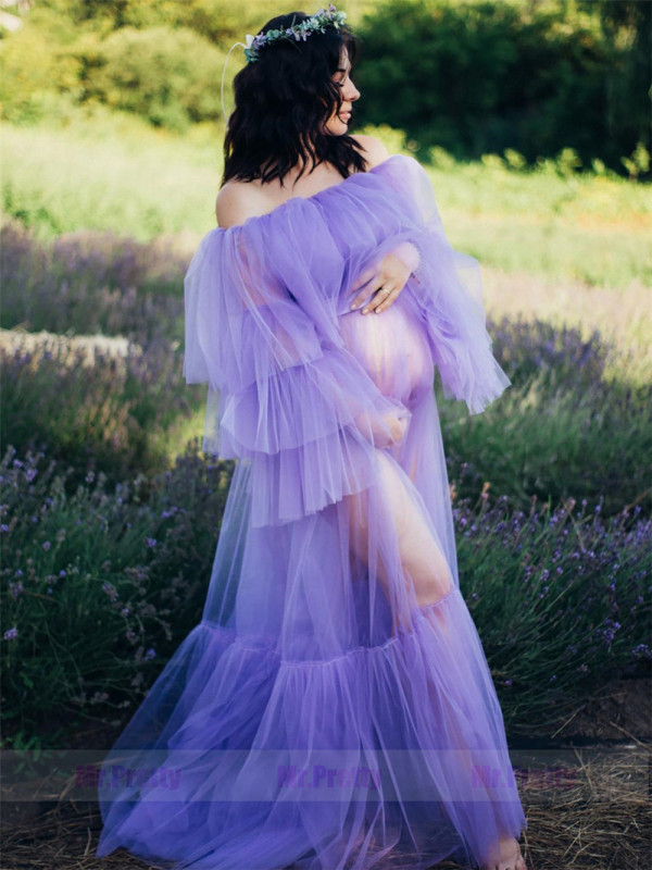 Mint/Purple Tulle Maternity Dress