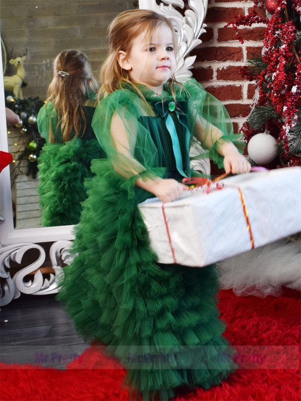 green Tulle Cupcake  Mother and Kids Dress