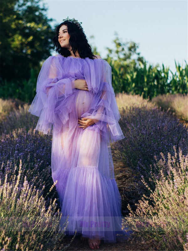 Mint/Purple Tulle Maternity Dress