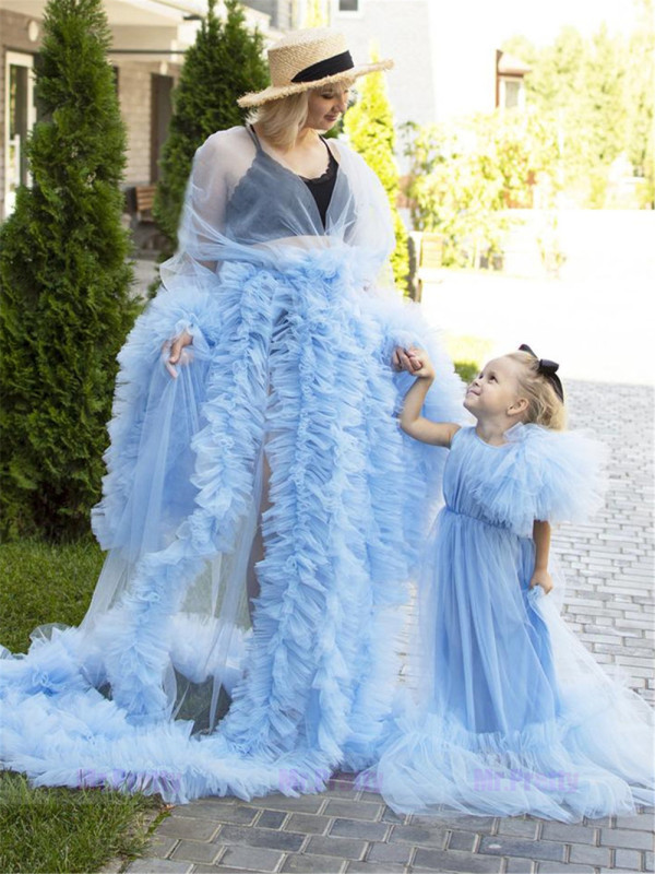 Iilac Tulle Mother and Kids Dress