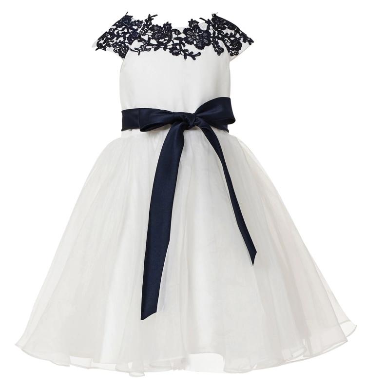 Ivory Organza Short Flower Girl Dress