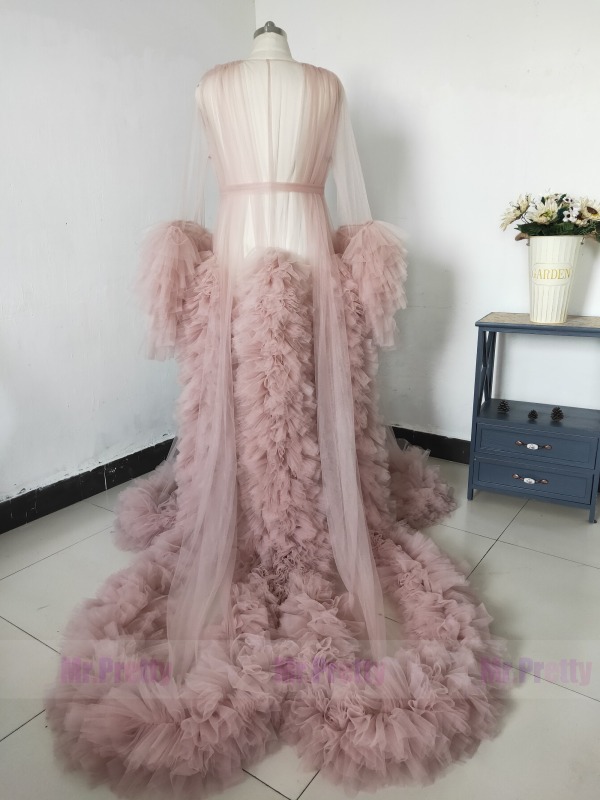 Dusty Pink Tulle  Maternity Dress Sexy Photoshoot Dress