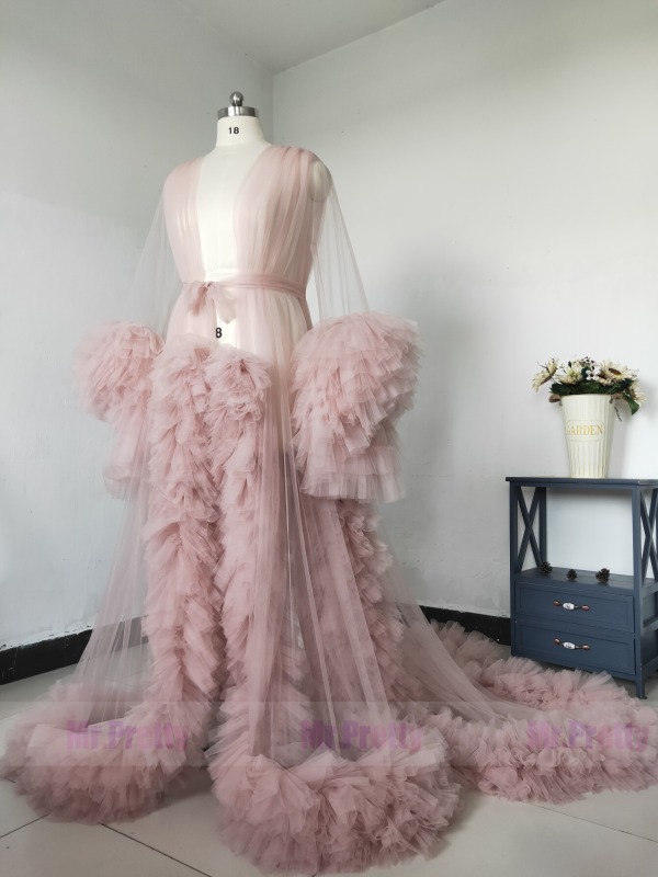 Dusty Pink Tulle  Maternity Dress Sexy Photoshoot Dress