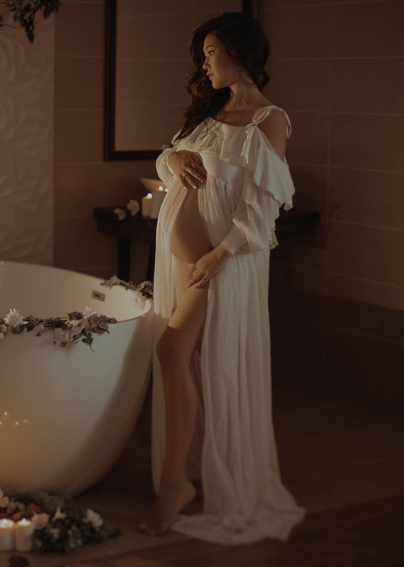 Ivory Lace  Maternity Dress Sexy Photoshoot Dress