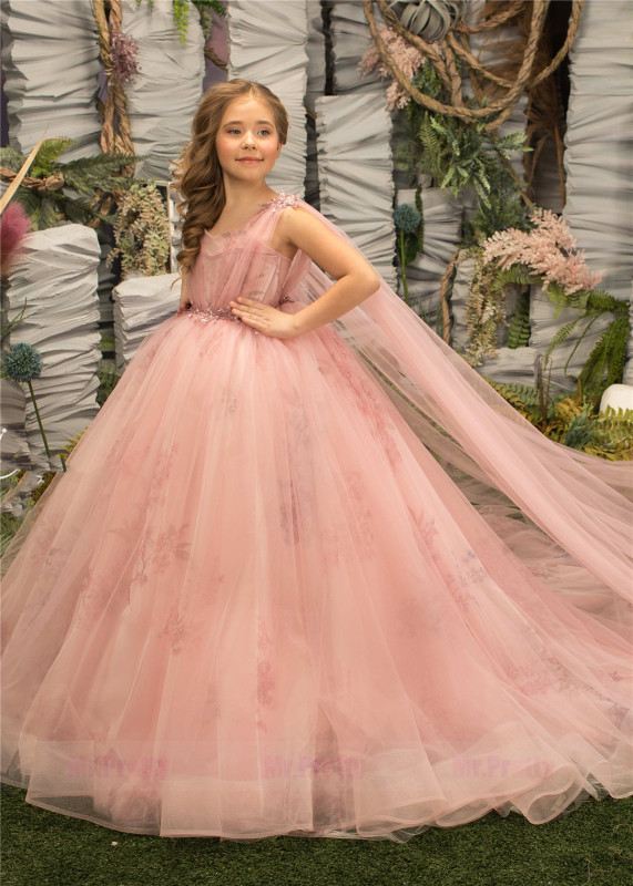 Pink Luxury Girls Pageant Dress Party Dress