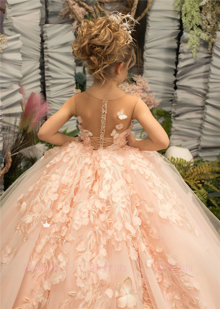 Pink Luxury Girls Pageant Dress Party Dress