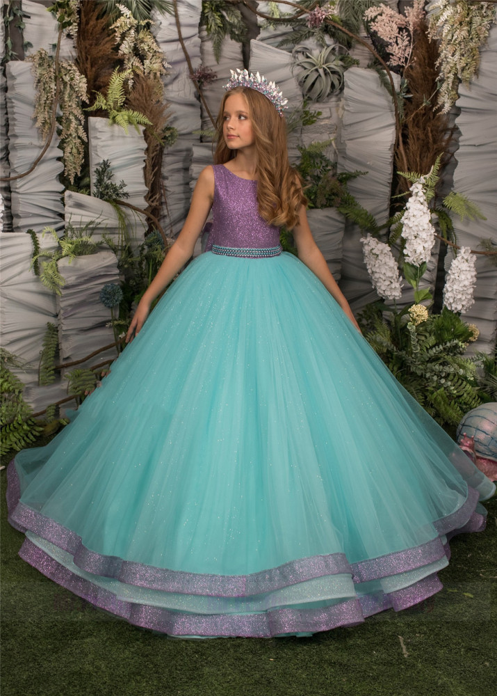 Luxury Tiffany Tulle Girls Pageant Dress
