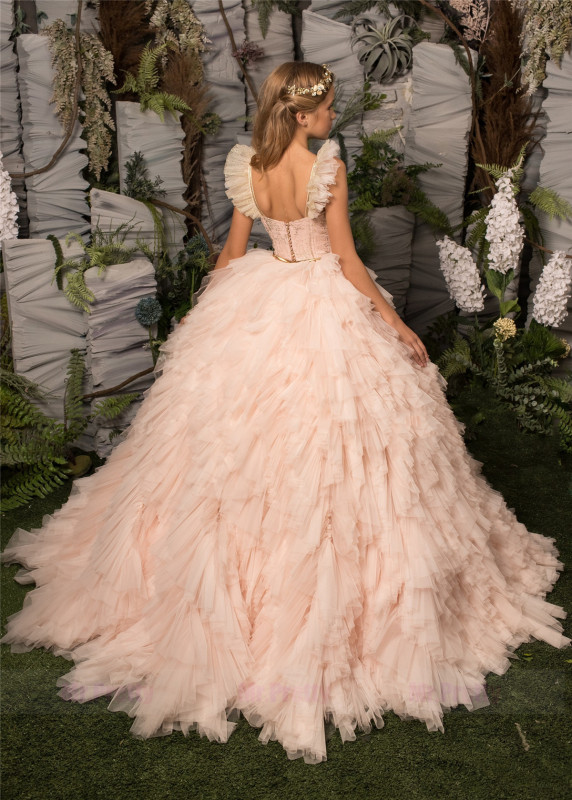 Blush Pink  Luxury Girls Pageant Dress