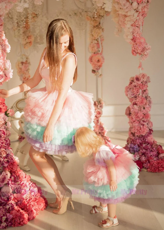 Colorful Tutu  Short Wedding Skirt 2 Pieces photo Shoot Dress