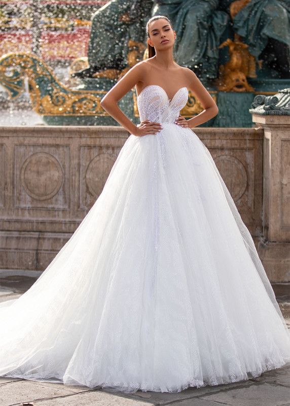 Sweetheart Sexy  Lace Tulle Wedding Dress