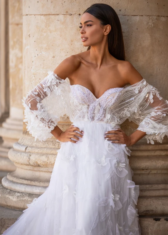 White  Lace Tulle Mermaid Sexy Wedding Dress