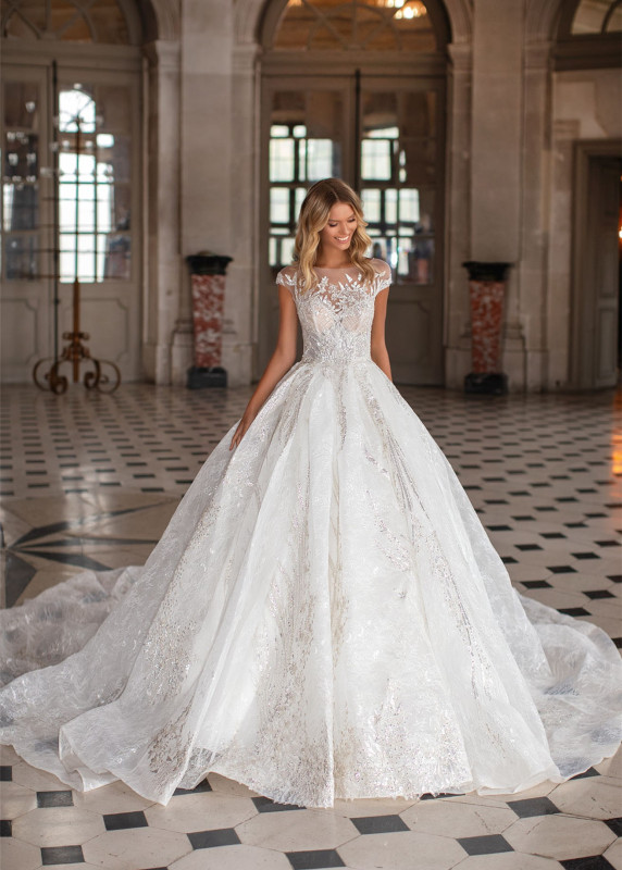 Ivory Lace Tulle Sexy Wedding  Dress