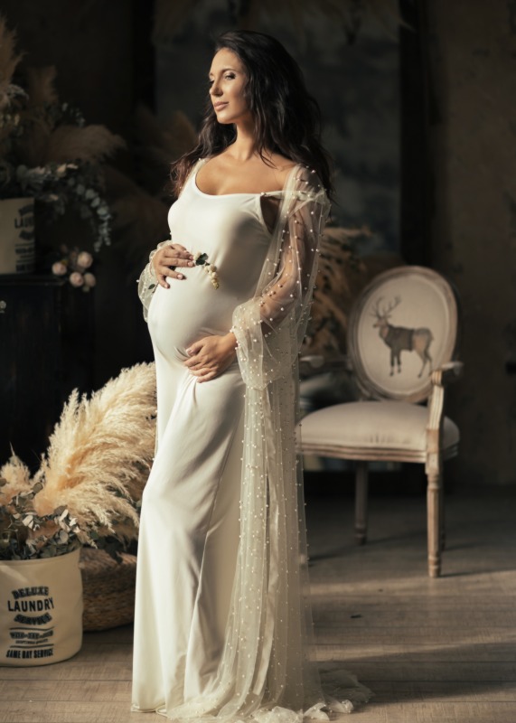 Ivory Pearl Mother and Kids Dress Maternity Dress