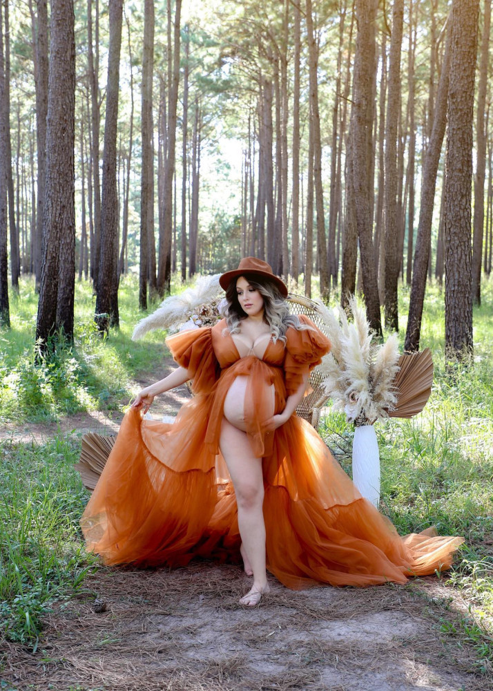 Fabulous Tulle Open Front Maternity Dress