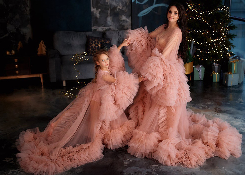 Mother And Kids Photo Shot Dress