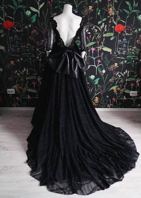 Black Lace Sexy Popular Prom Dress