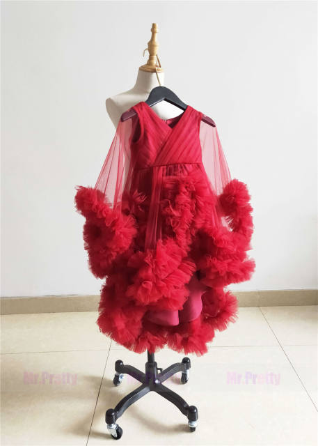 Mother And Kids Photoshoot Dress Ruffled Tulle Family Look Dress