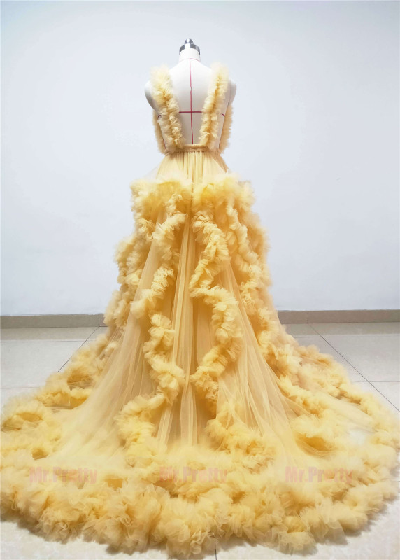 Champagne/Yellow Tulle Clouds Fabulous Maternity Dress