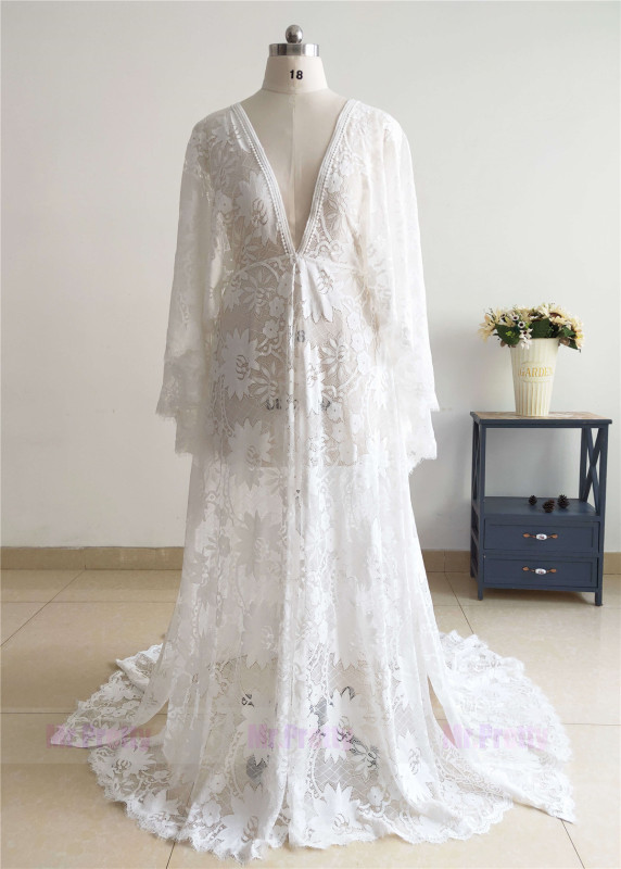 Ivory Lace Maternity Dress Pregnancy Robe