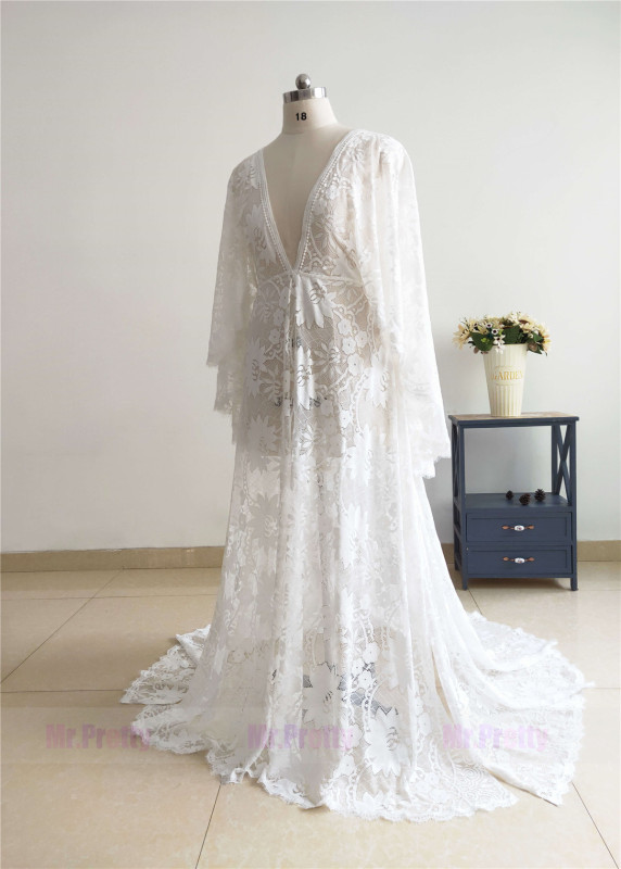 Ivory Lace Maternity Dress Pregnancy Robe