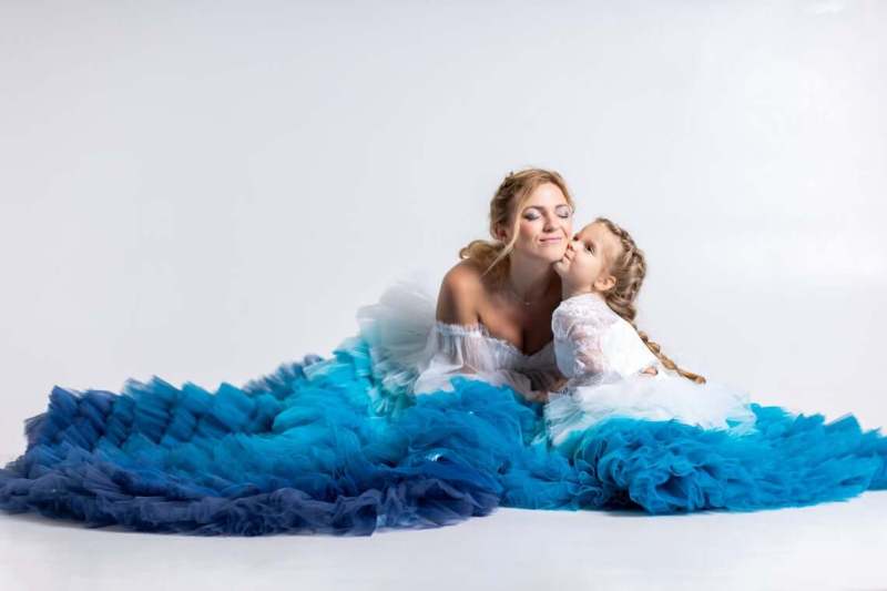 Lace Tulle Stunning Mother And Kids Dress