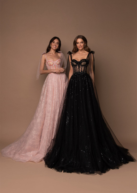 Fashion Lace Sparkly Evening Dresses Corset Prom Dress