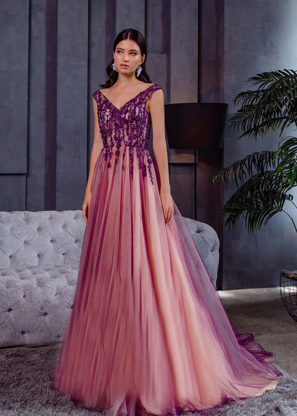 Fairy Beaded Tulle Evening Dress