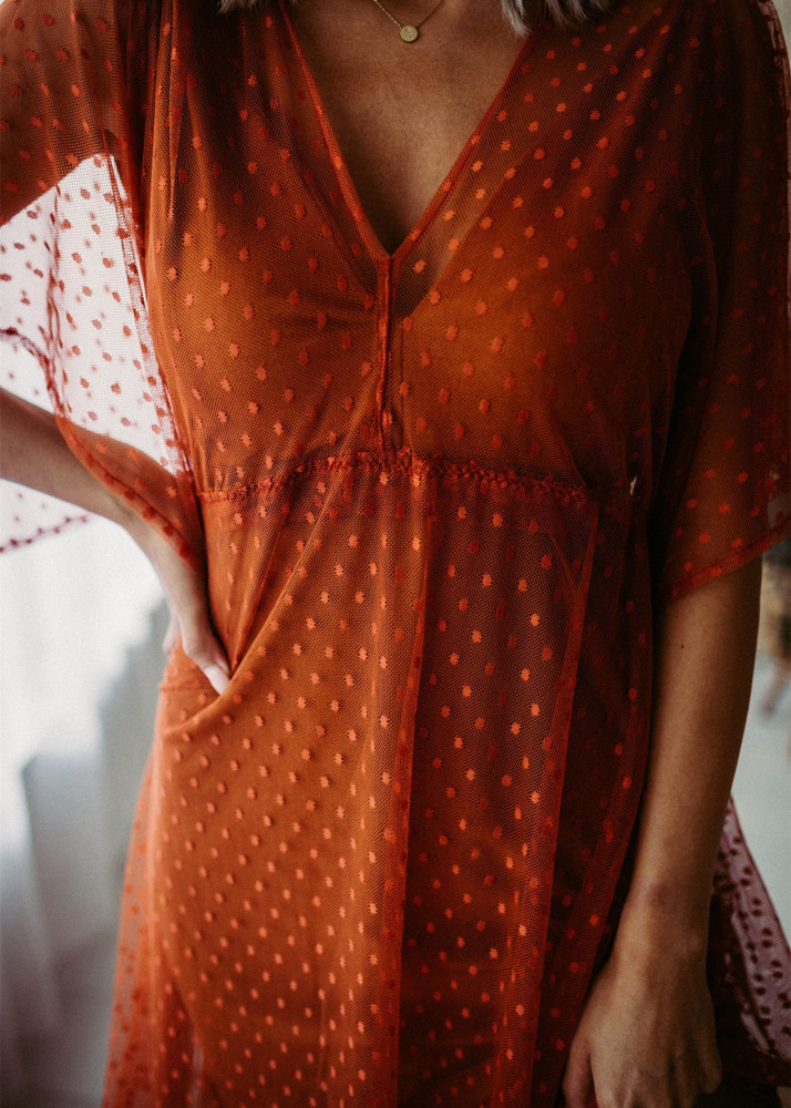 Dotted Tulle Simple Maternity Dress Photoshoot Dress