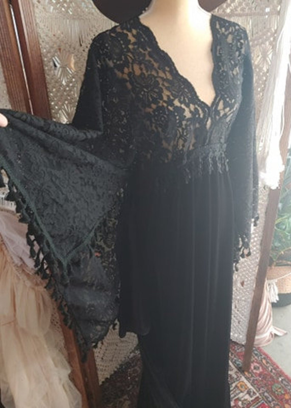 Black Lace Velvet Chic Maternity Dress