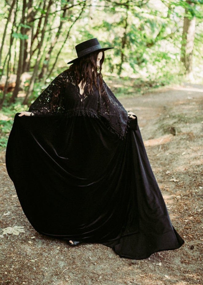Black Lace Velvet Chic Maternity Dress