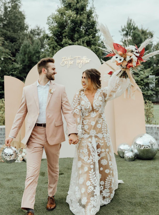 Mermaid Wedding Dress With Chapel Train And Sleeves Embroidery Wedding 